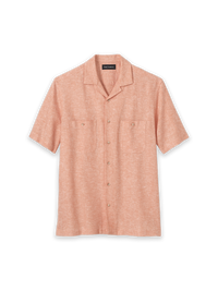 Linen Blend Solid Casual Shirt - Light Coral