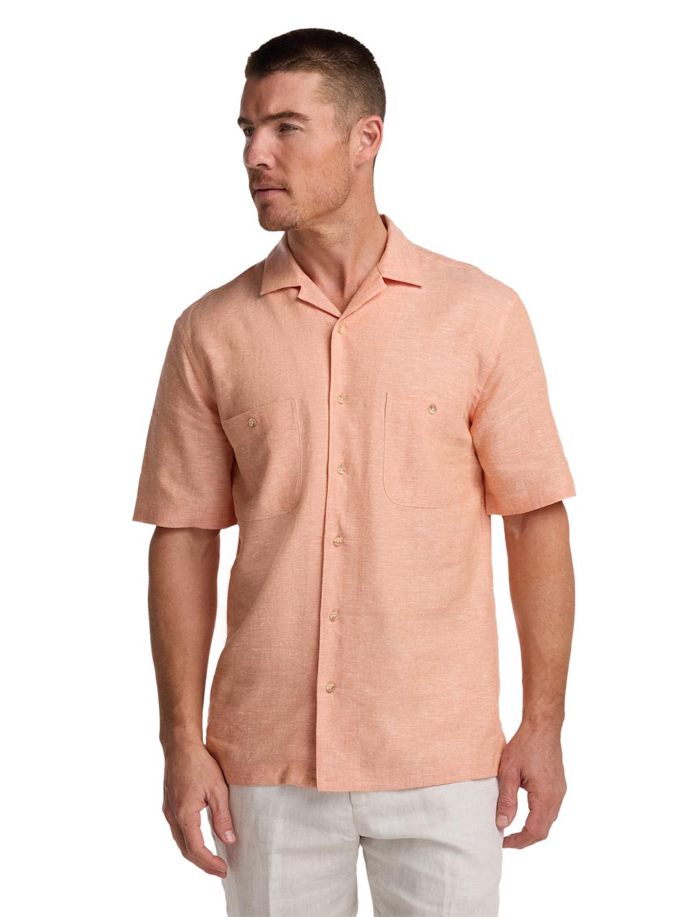 Alternate Image of Linen Blend Solid Casual Shirt-1