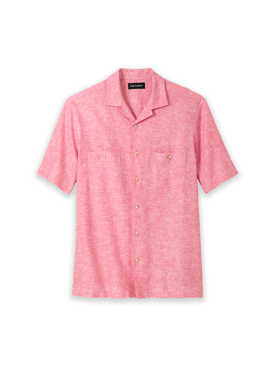 Linen Blend Solid Casual Shirt - Light Red – Paul Fredrick