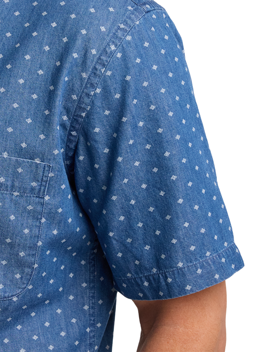 Alternate Image of Cotton Denim Geometric Dot Casual Shirt-3