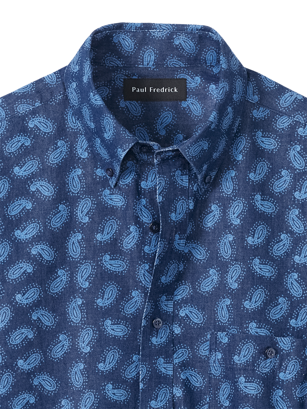 Alternate Image of Cotton Denim Paisley Casual Shirt-5