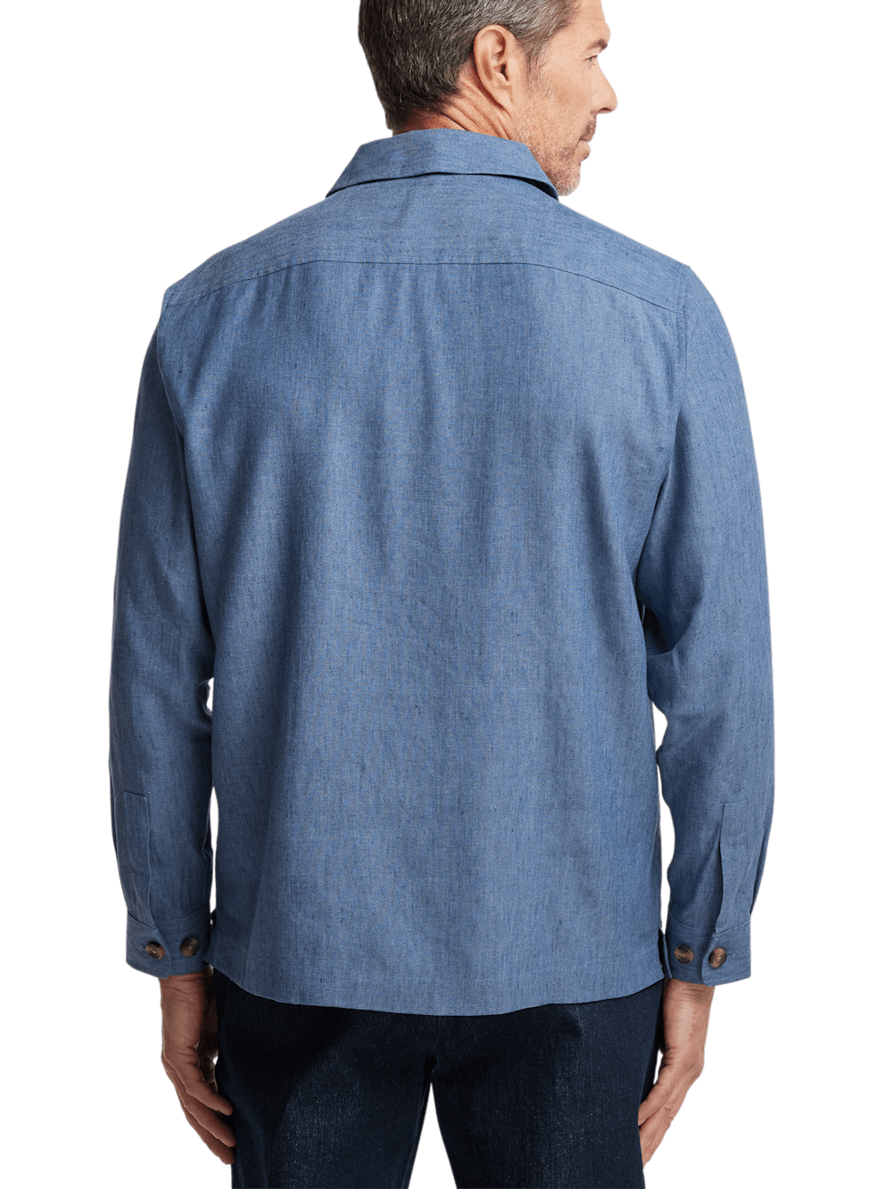 Linen Blend Solid Overshirt - Blue – Paul Fredrick Linen Blend Solid Overshirt - Blue – Paul Fredrick