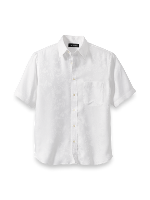 Lyocell Solid Jacquard Casual Shirt - White – Paul Fredrick