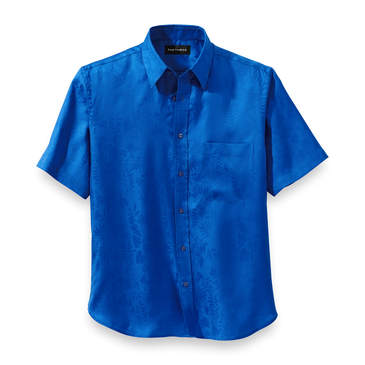 Lyocell Solid Jacquard Casual Shirt - Blue – Paul Fredrick