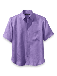 Lyocell Solid Jacquard Casual Shirt - Lavender