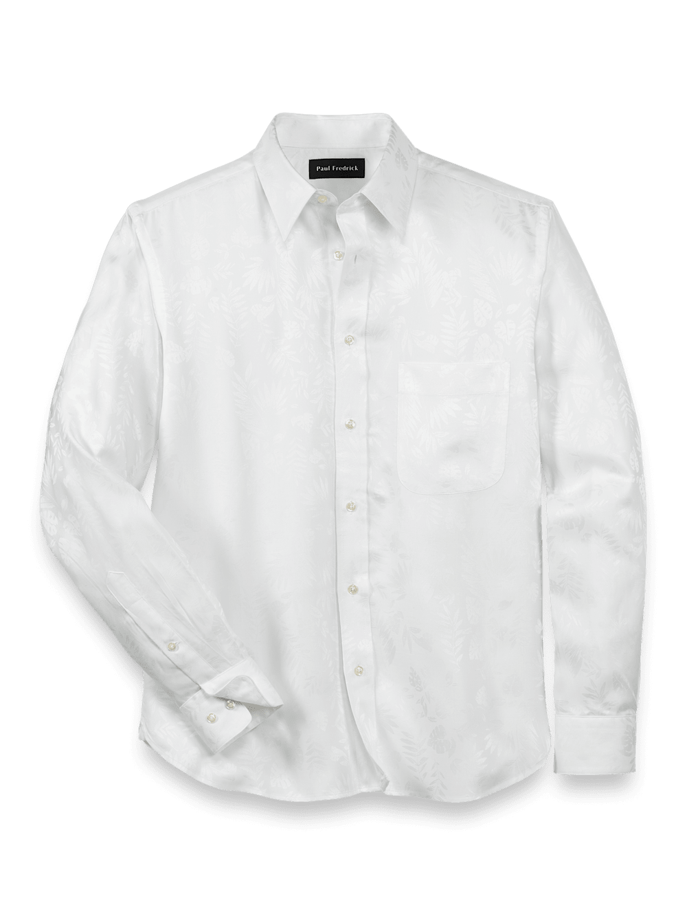 Product Image of Lyocell Solid Jacquard Casual Shirt-White