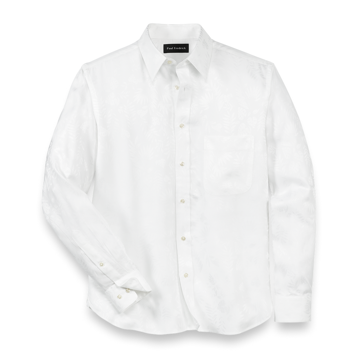 Lyocell Solid Jacquard Casual Shirt - White – Paul Fredrick