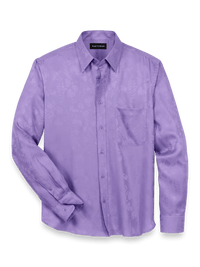 Lyocell Solid Jacquard Casual Shirt - Lavender