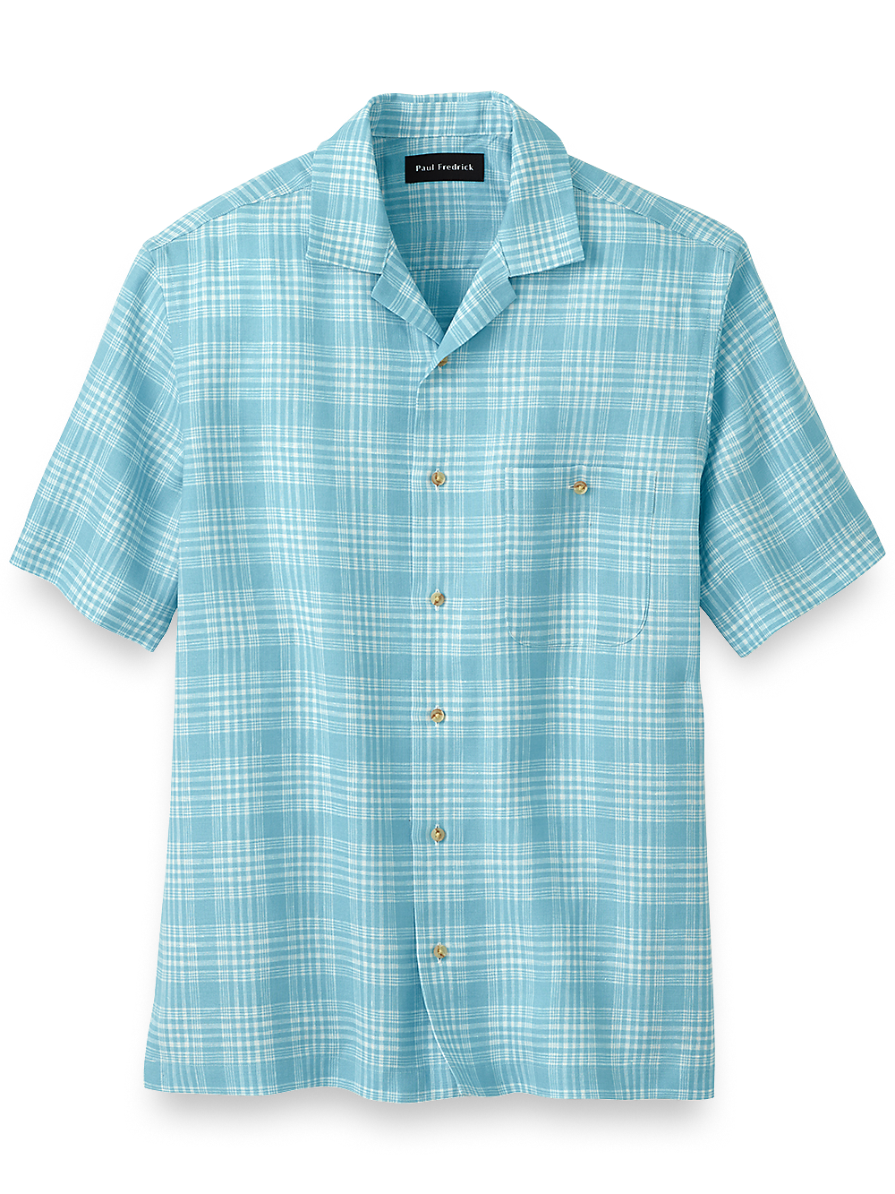 Linen Plaid Casual Shirt - Light Blue – Paul Fredrick