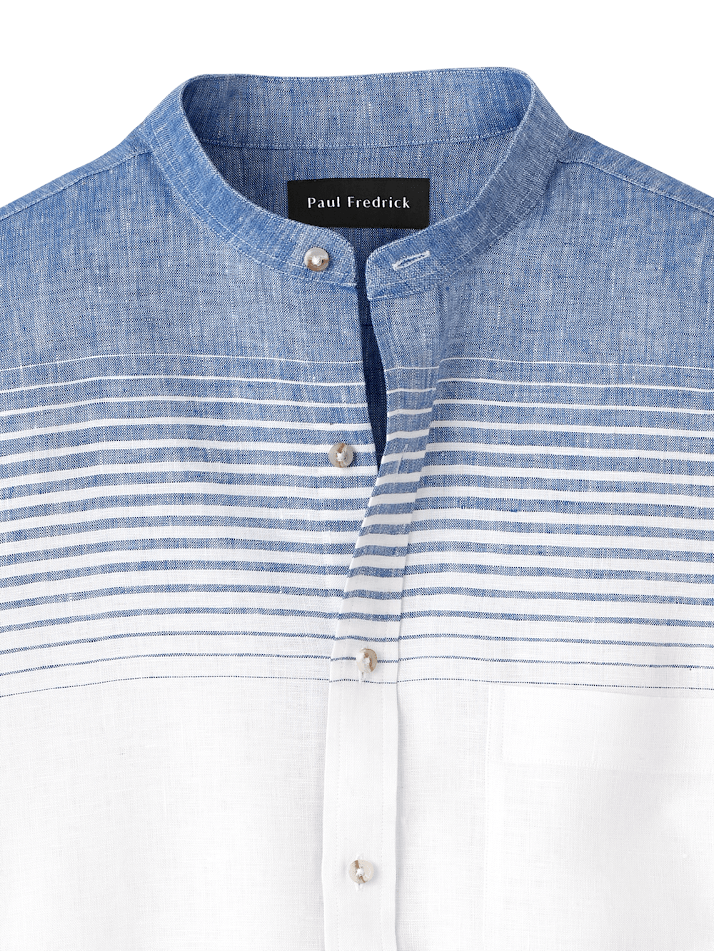 Alternate Image of Linen Blend Horizontal Stripe Casual Shirt-5