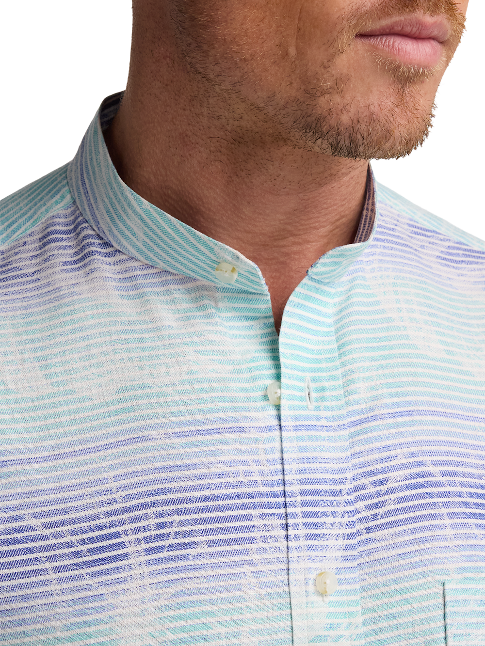 Alternate Image of Linen Blend Ombre Stripe Casual Shirt-2