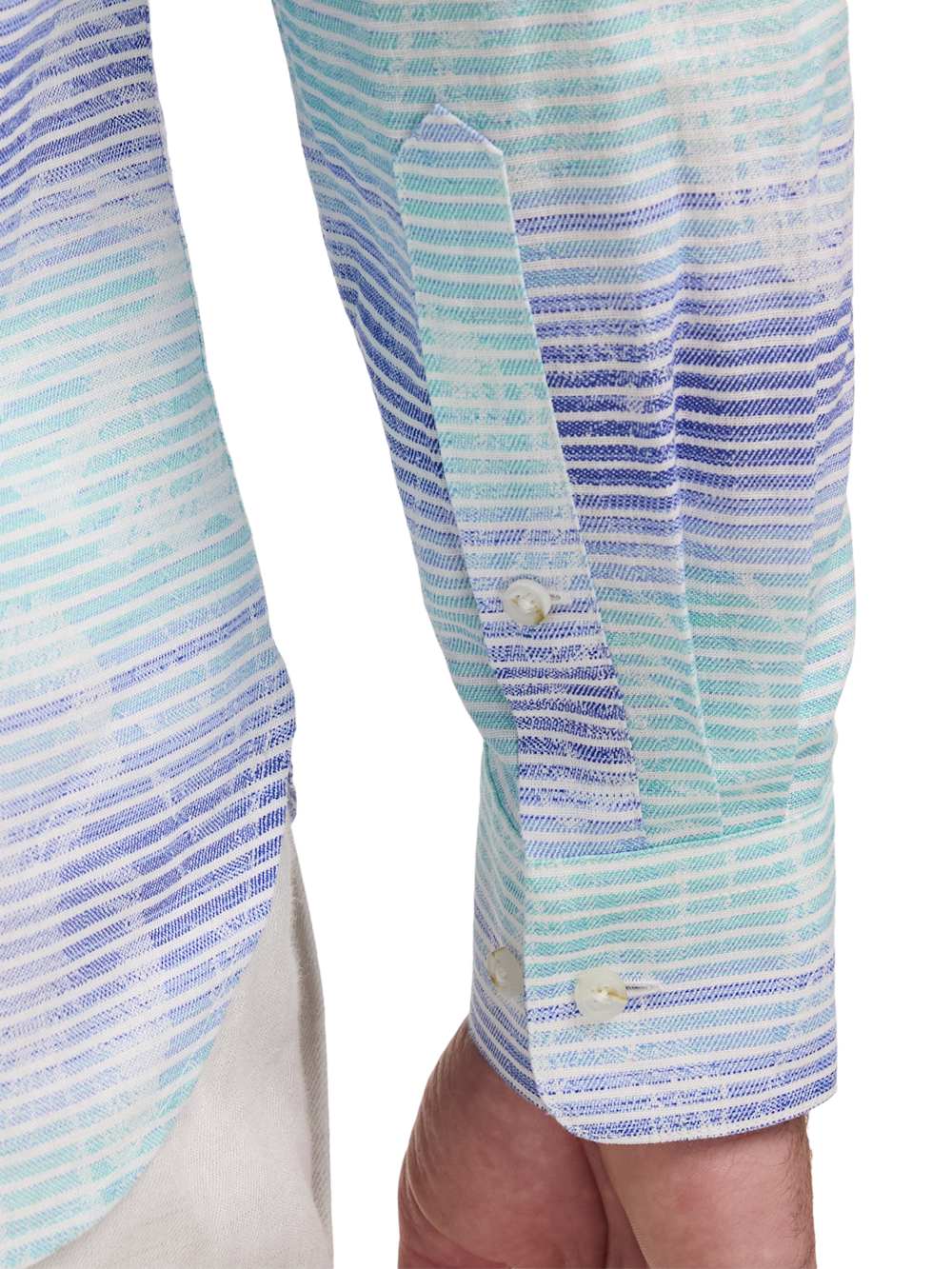 Alternate Image of Linen Blend Ombre Stripe Casual Shirt-3