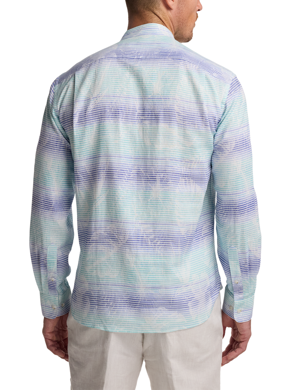 Alternate Image of Linen Blend Ombre Stripe Casual Shirt-4