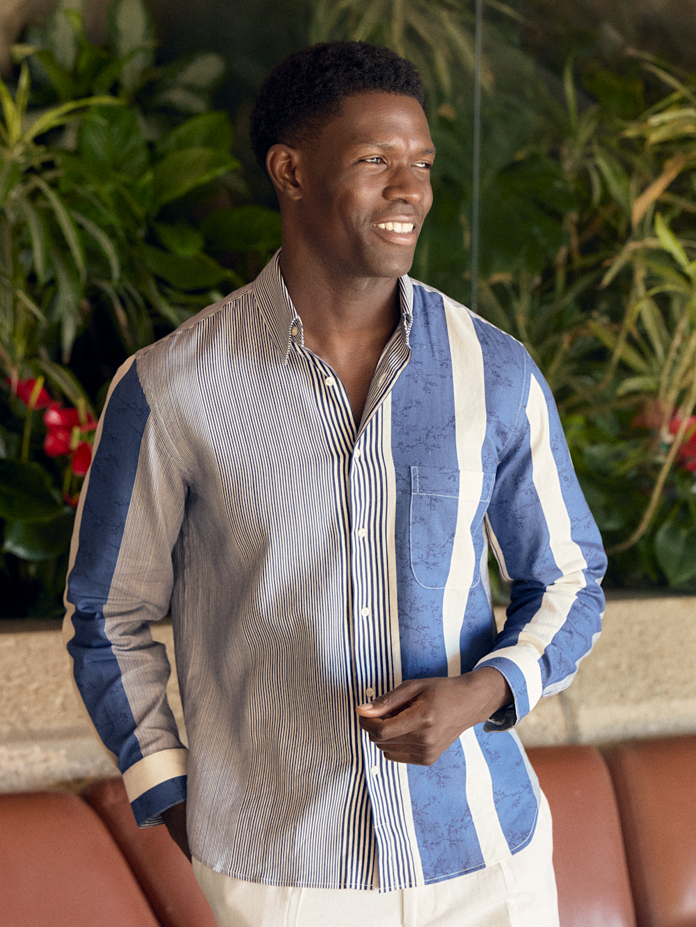 Alternate Image of Linen Blend Stripe Casual Shirt-7