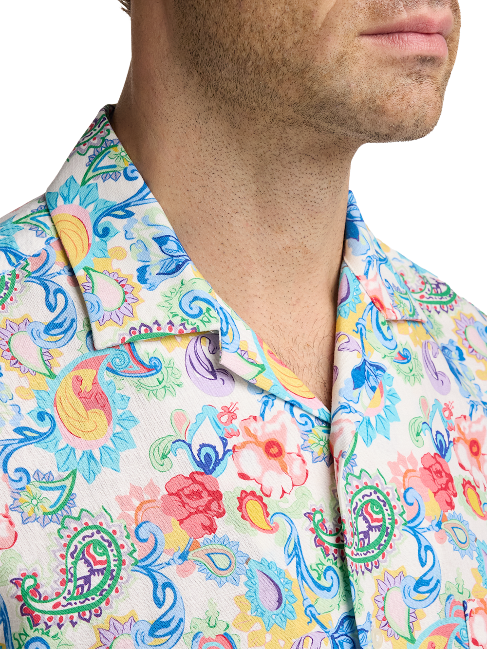 Alternate Image of Linen Blend Paisley Casual Shirt-2