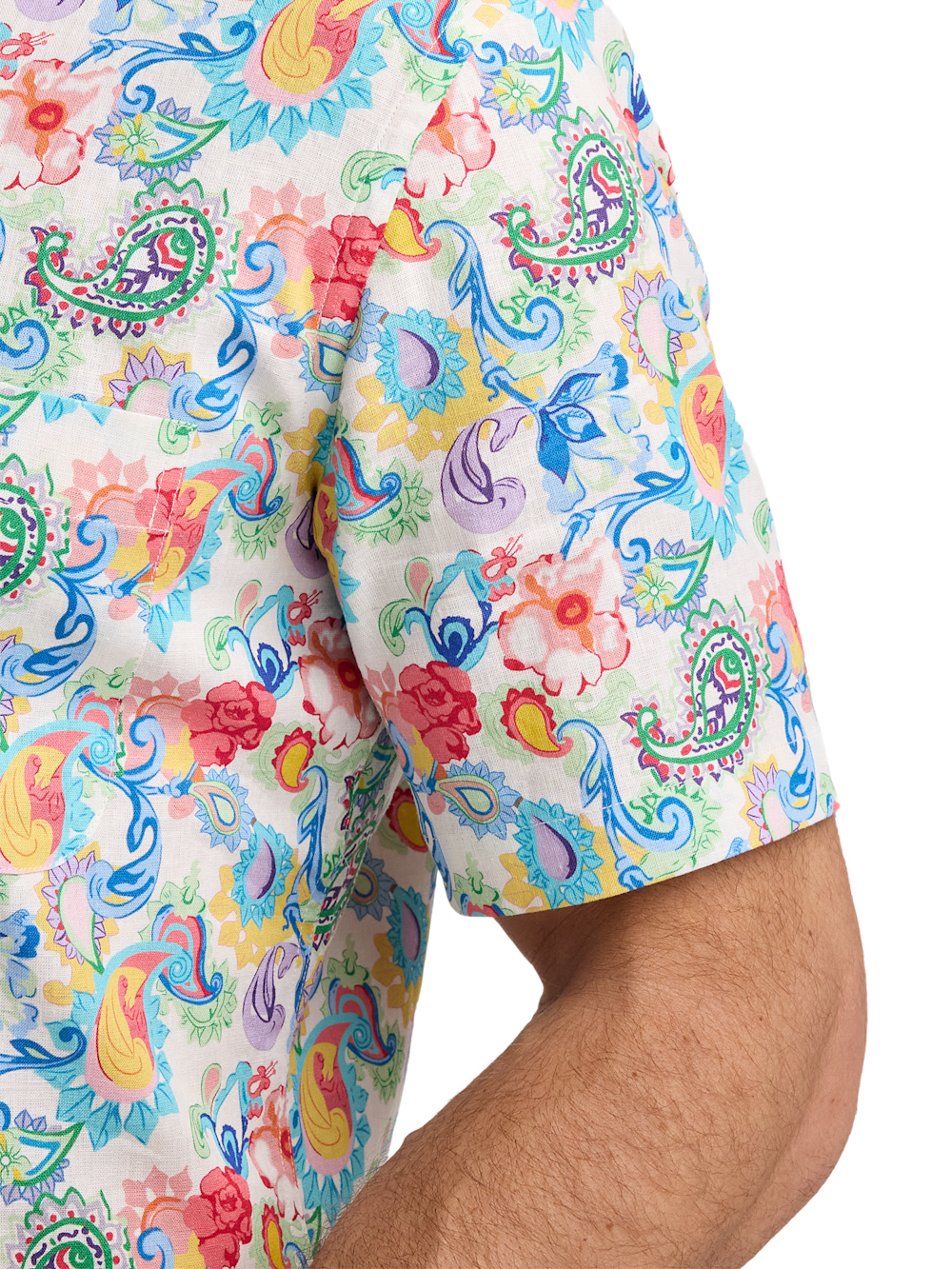 Alternate Image of Linen Blend Paisley Casual Shirt-3