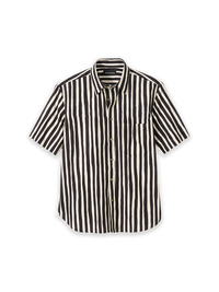 Cotton Stripe Casual Shirt - Black/tan