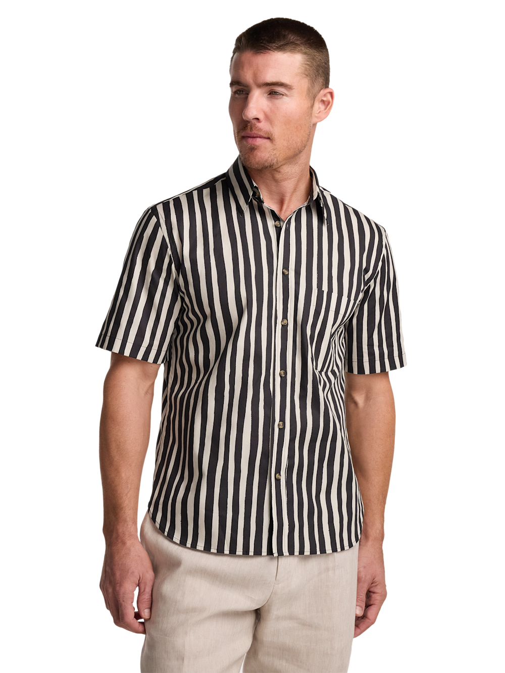 Alternate Image of Cotton Stripe Casual Shirt-1