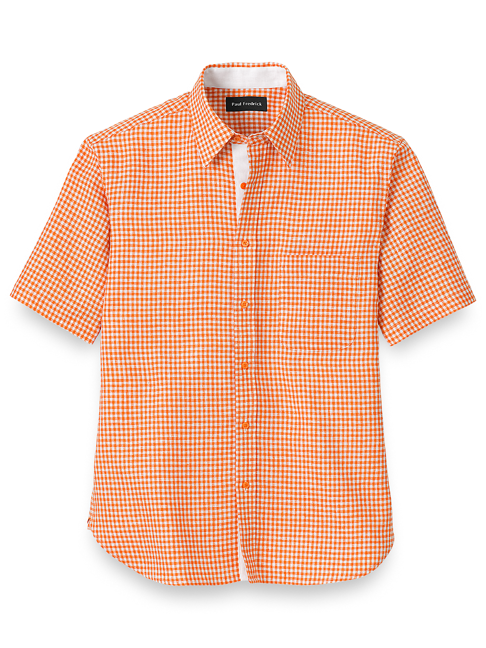 トップス kaval standard shirt gingham check linen Linen Gingham Check Casual Shirt - Yellow – Paul Fredrick