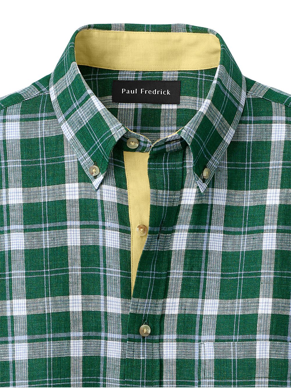 Linen Plaid Casual Shirt - Green/blue – Paul Fredrick