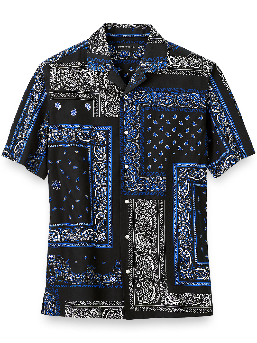 Cotton Paisley Print Casual Shirt - Black – Paul Fredrick