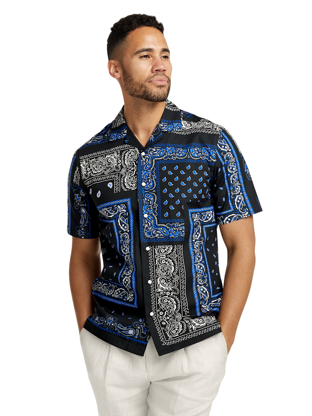 Alternate Image of Cotton Paisley Print Casual Shirt-1