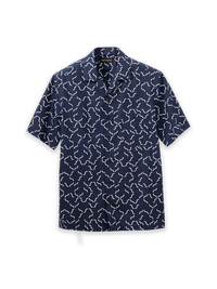 Cotton Deco Casual Shirt - Navy