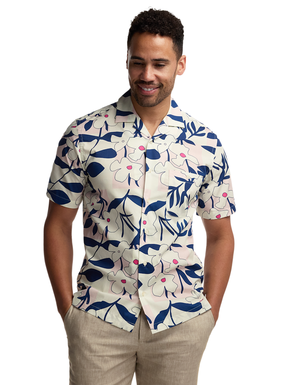 Alternate Image of Cotton Patchwork Botanical Casual Shirt-1