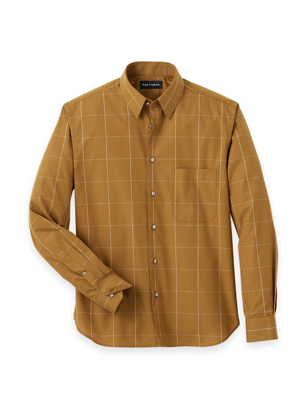 Product Image of Cotton Windowpane Casual Shirt-Brown