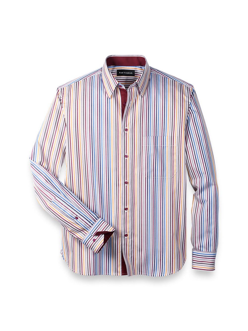 Product Image of Cotton Stripe Point Collar Casual Shirt-Multi
