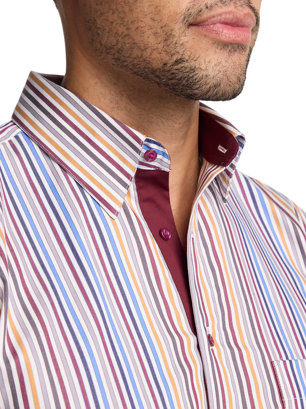 Alternate Image of Cotton Stripe Point Collar Casual Shirt-3