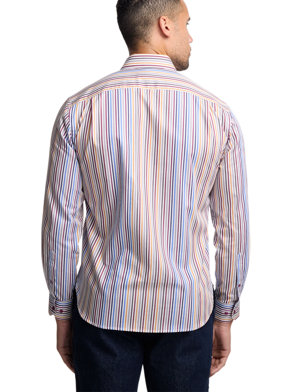 Alternate Image of Cotton Stripe Point Collar Casual Shirt-5