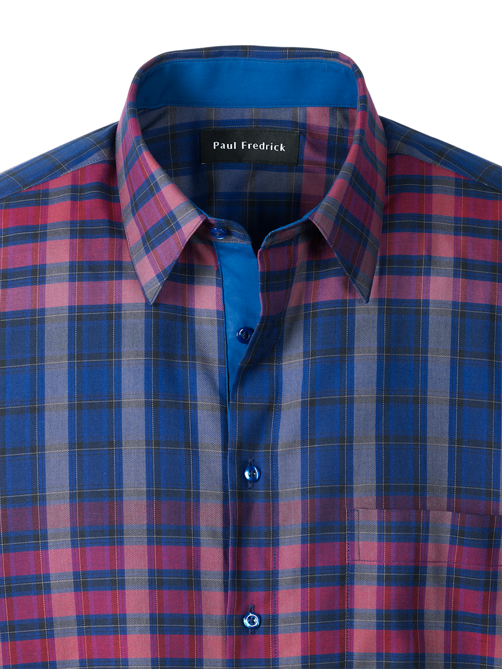 Alternate Image of Cotton Plaid Point Collar Casual Shirt-6