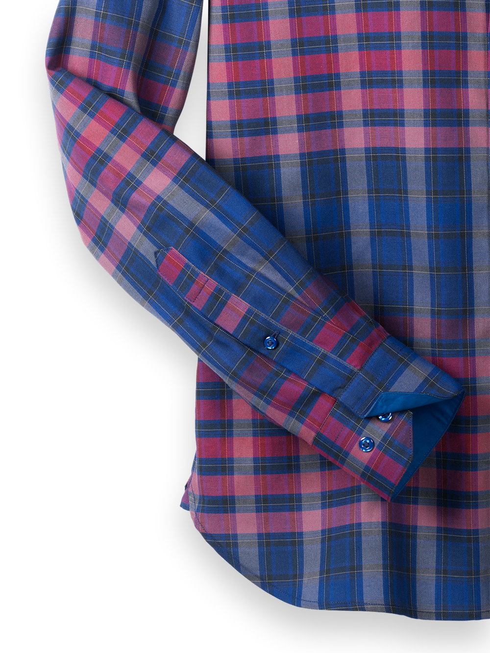 Alternate Image of Cotton Plaid Point Collar Casual Shirt-7
