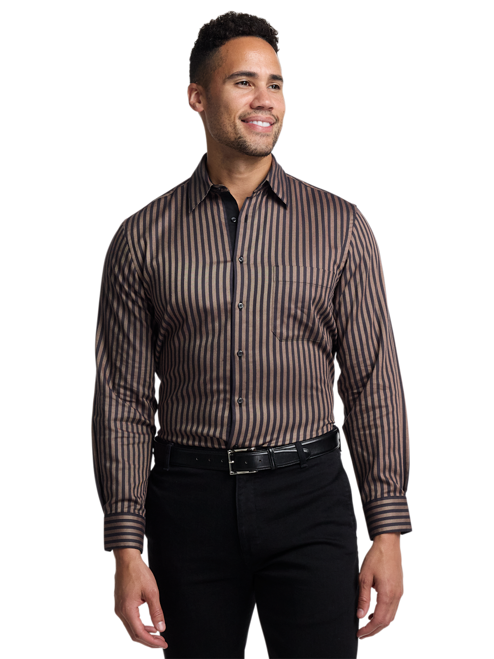 Alternate Image of Cotton Stripe Point Collar Casual Shirt-2