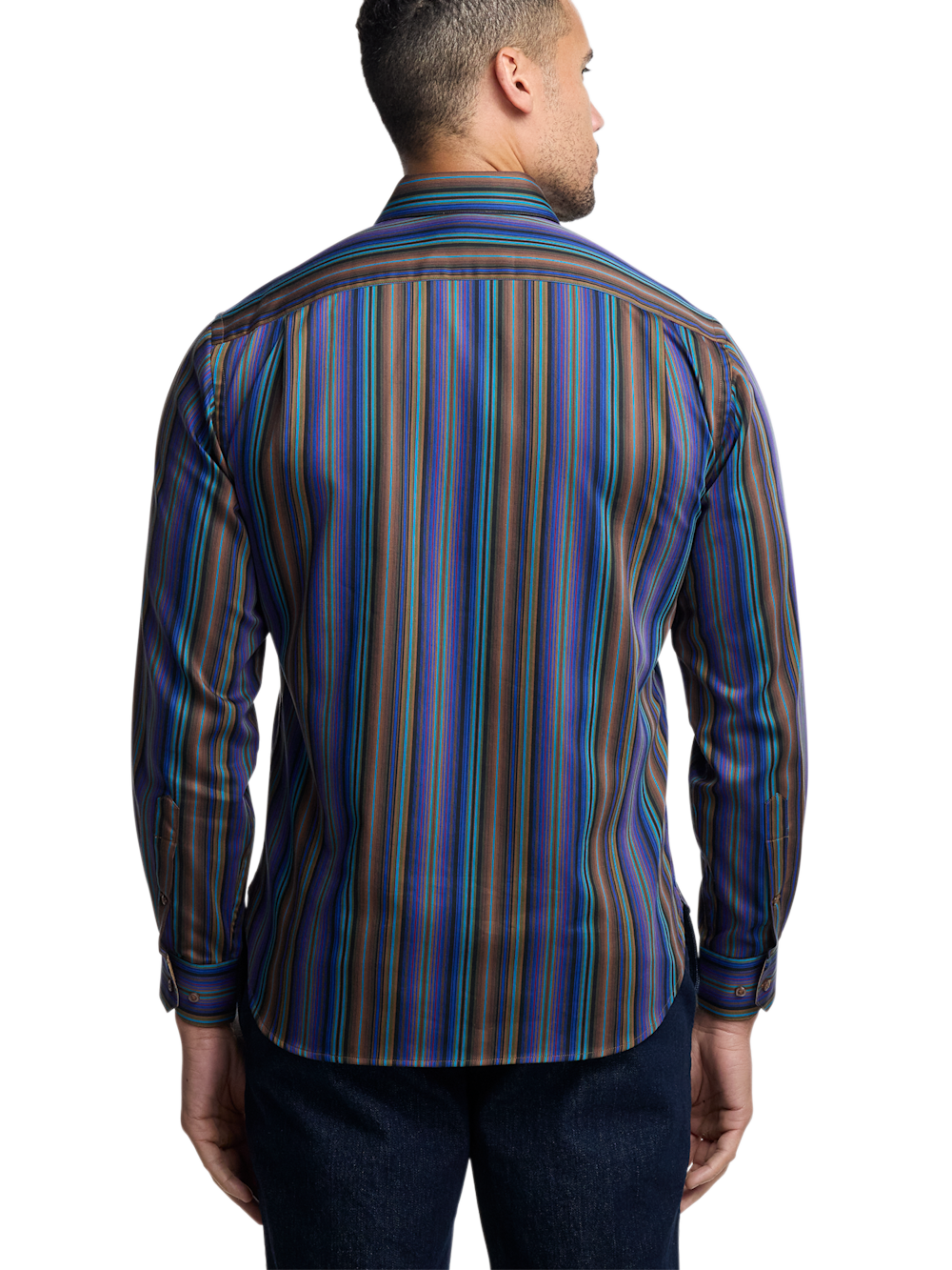 Alternate Image of Cotton Stripe Point Collar Casual Shirt-5