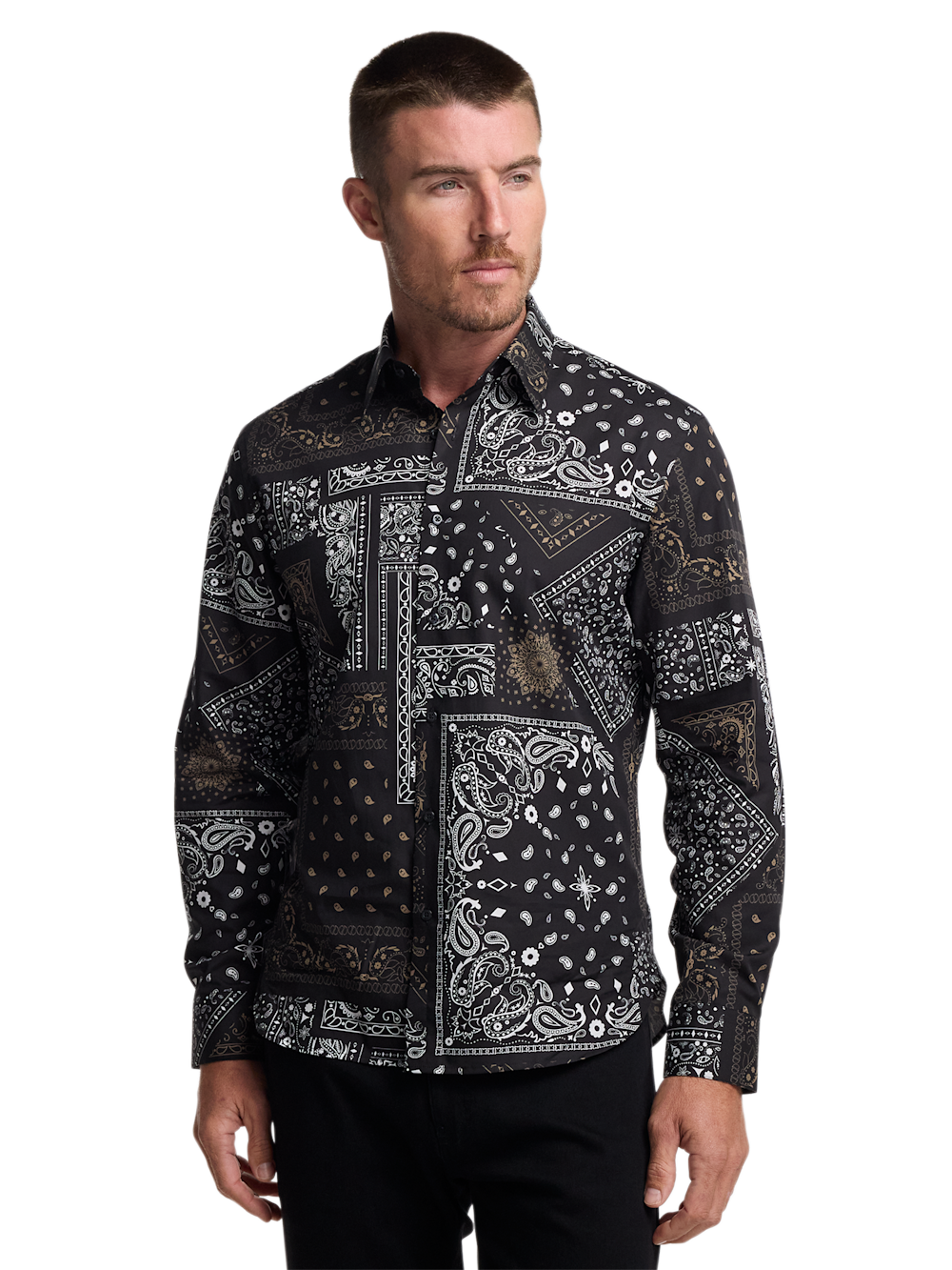 Alternate Image of Cotton Paisley Point Collar Casual Shirt-1