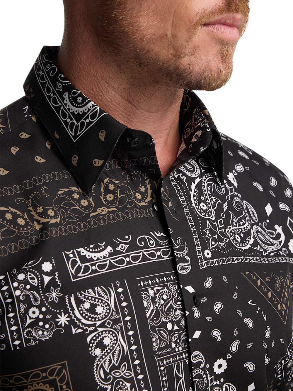 Alternate Image of Cotton Paisley Point Collar Casual Shirt-3