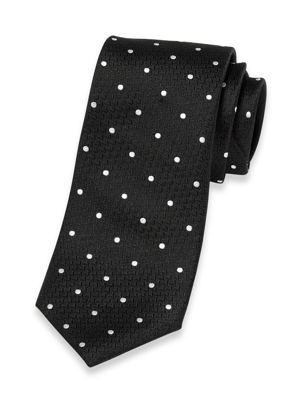 Product Image of Dot Woven Silk Tie-Black