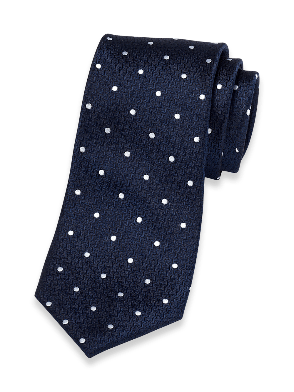 Product Image of Dot Woven Silk Tie-Navy