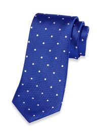 Dot Woven Silk Tie - Blue