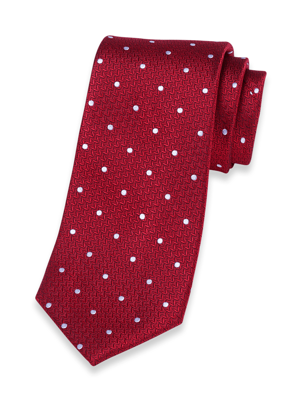 Product Image of Dot Woven Silk Tie-Red