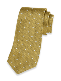 Dot Woven Silk Tie - Gold