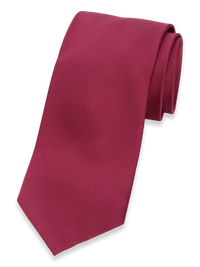 Solid Twill Woven Silk Tie - Wine