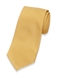 Solid Twill Woven Silk Tie - Yellow