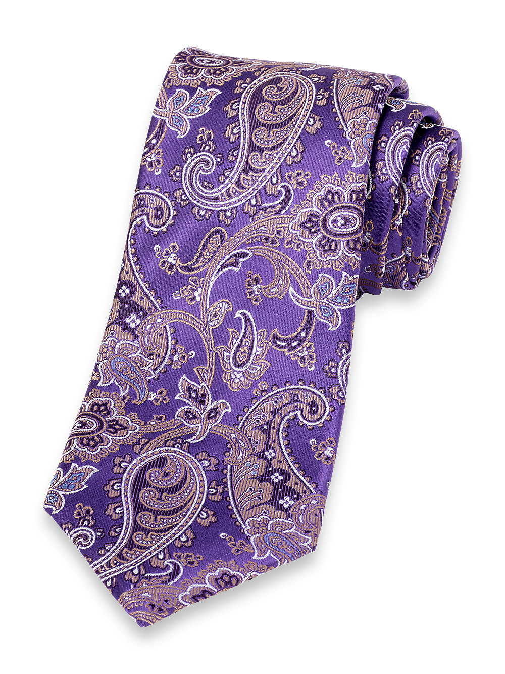Product Image of Paisley Woven Silk Tie-Purple