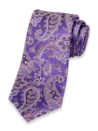 Paisley Woven Silk Tie - Purple