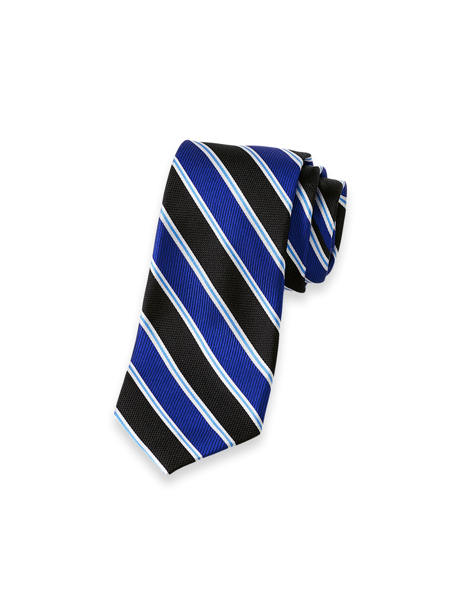 Stripe Woven Silk Tie - Blue/black – Paul Fredrick