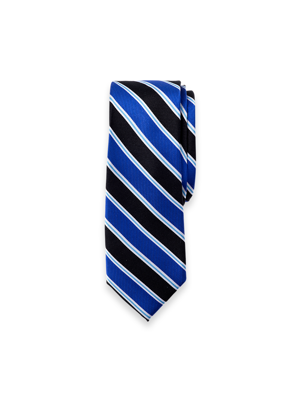 Product Image of Stripe Woven Silk Tie-Blue/Black