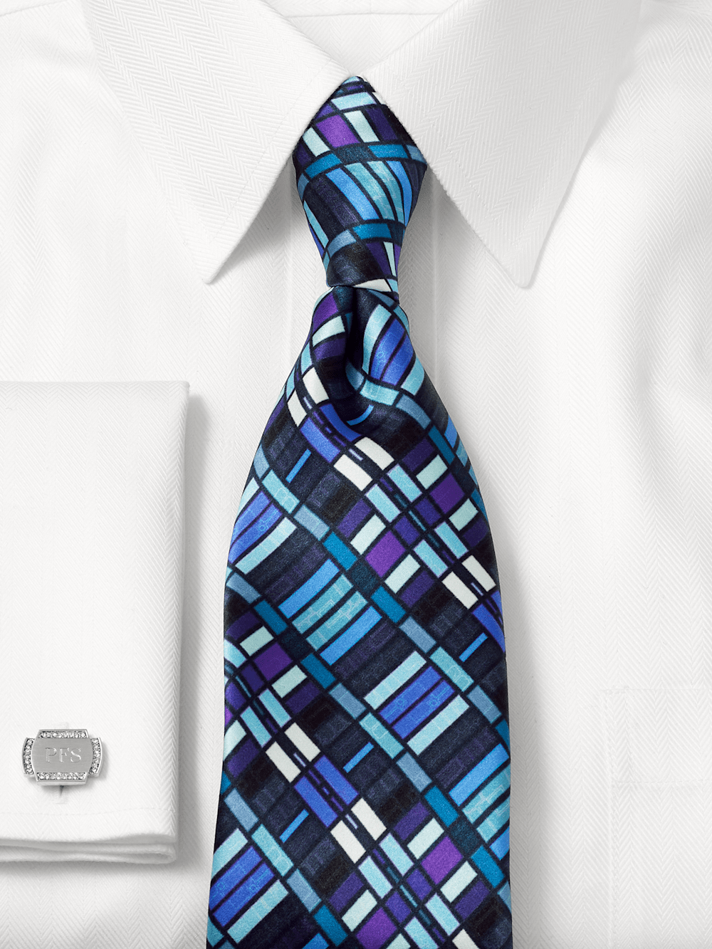 Alternate Image of Geometric Printed Italian Silk Tie-1